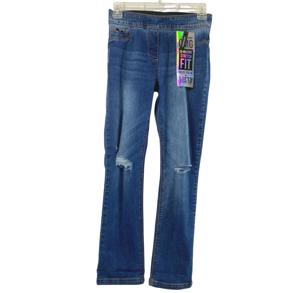 Coco + Carmen OMG Boyfriend Jeans Womens S 25" W Blue Stretch Pull On Distressed